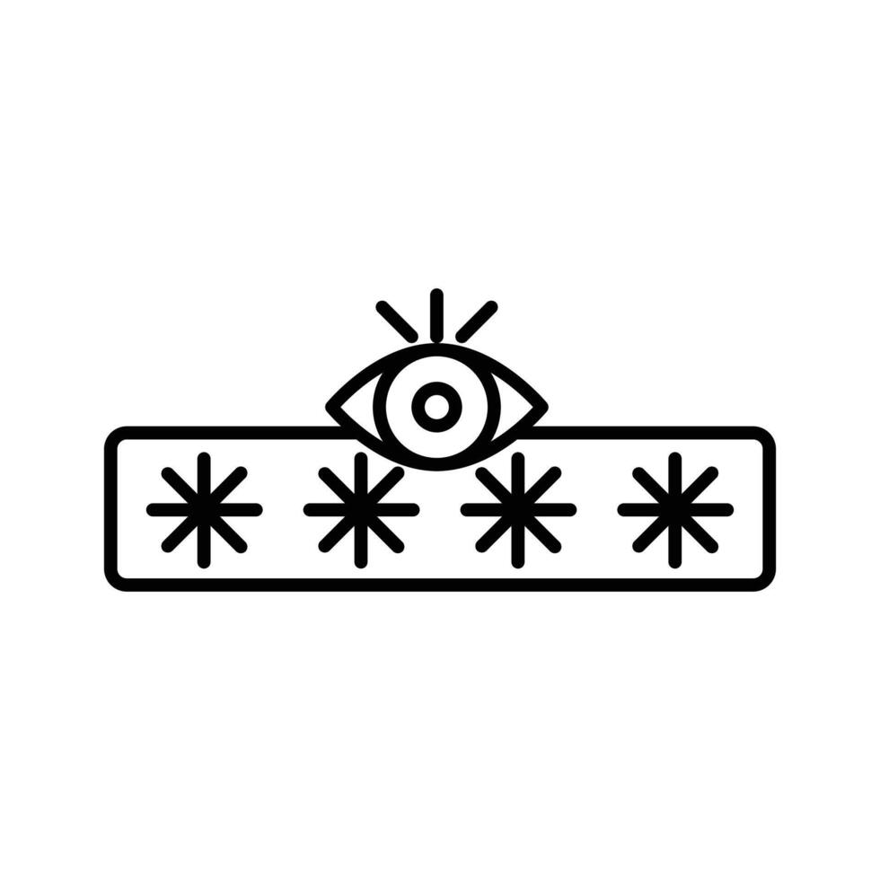Password security icon linear logo mark in black and white vector