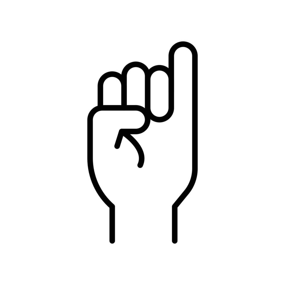 Pinky finger icon linear logo mark in black and white vector
