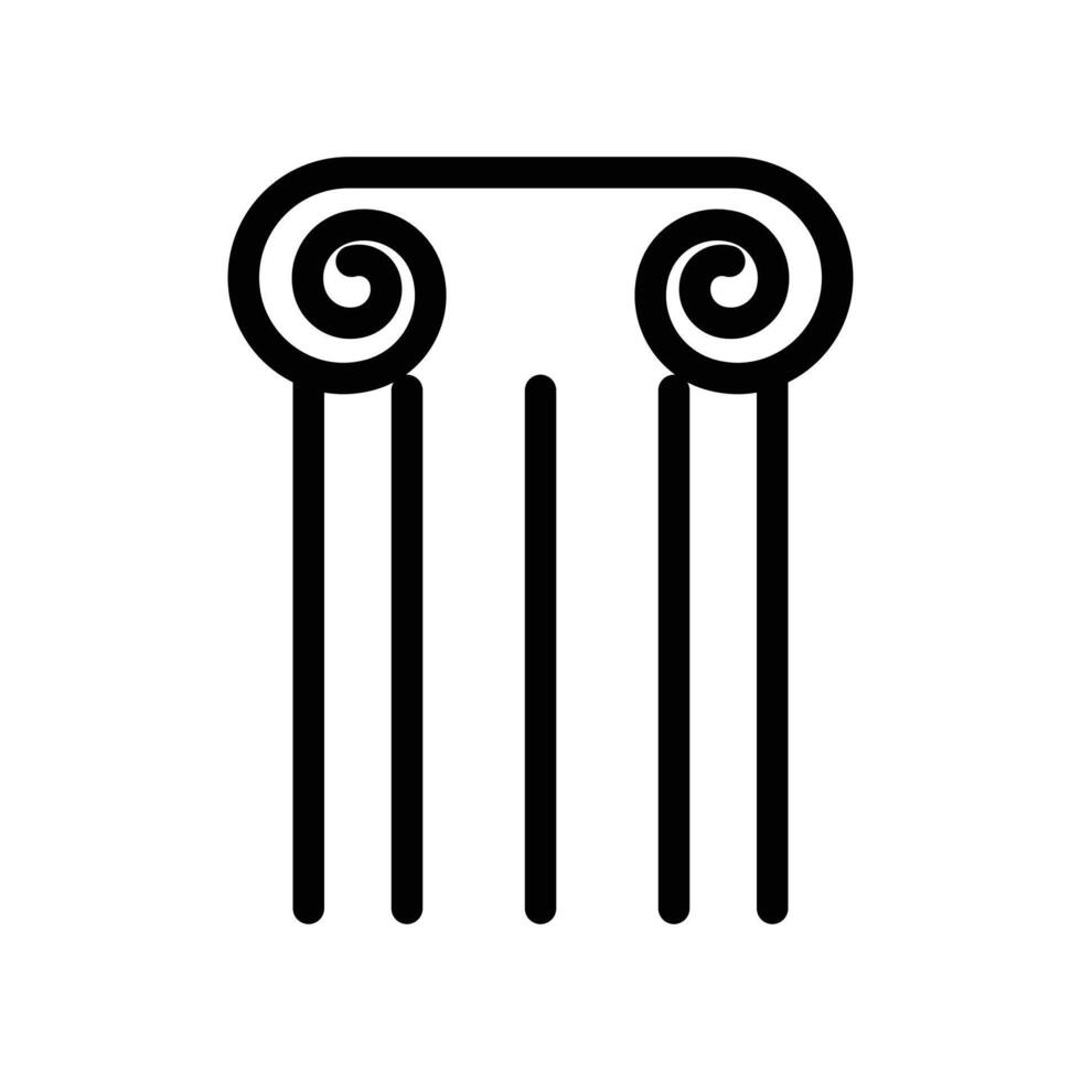 Pillar column icon linear logo mark in black and white vector