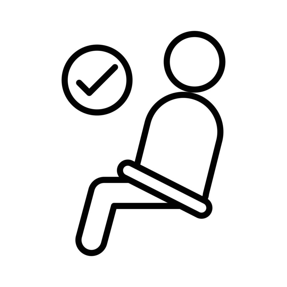 Safety belt icon linear logo mark in black and white vector