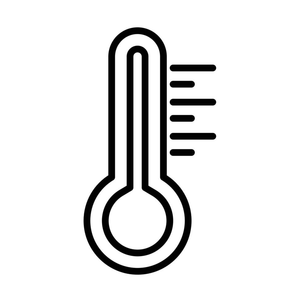 Thermometer icon linear logo mark in black and white vector