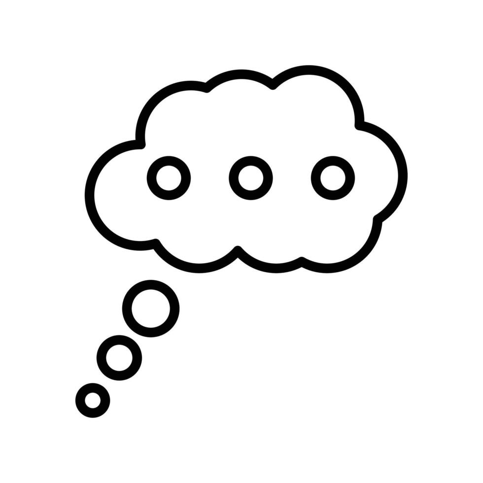 Thinking bubble icon linear logo mark in black and white vector