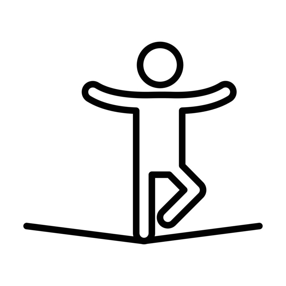 Tightrope walker icon linear logo mark in black and white vector