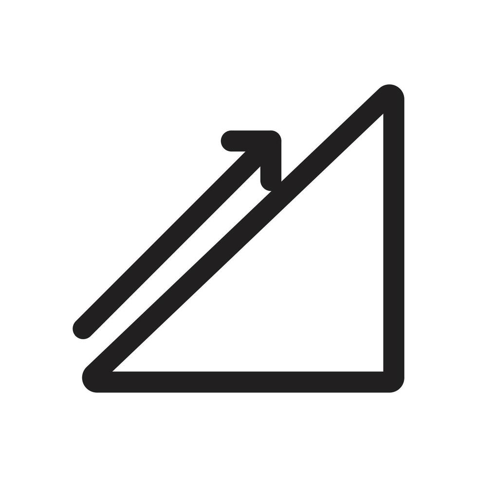 Uphill icon linear logo mark in black and white vector