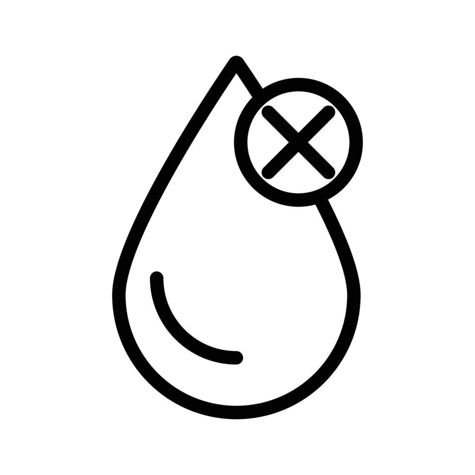 Water not clear icon linear logo mark in black and white vector