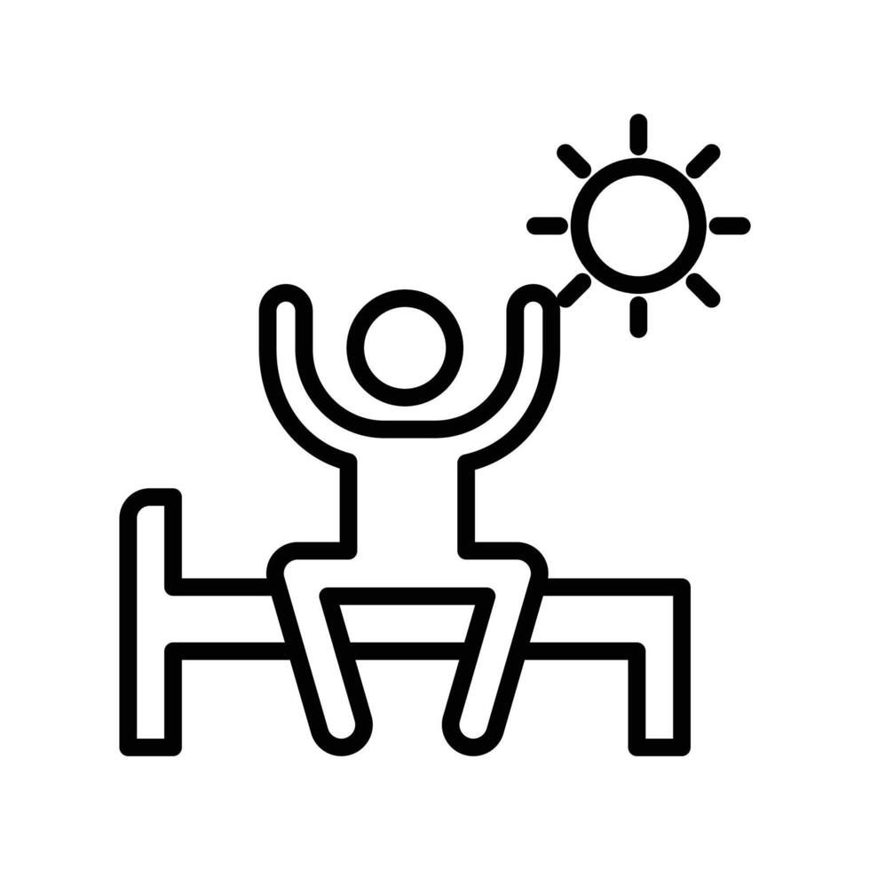 Wake up in the morning icon linear logo mark in black and white vector
