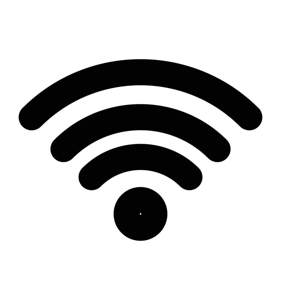 Wifi signal icon linear logo mark in black and white vector