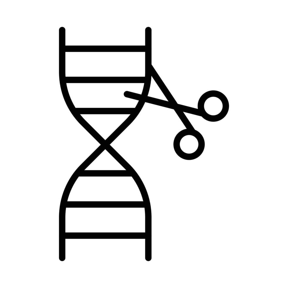 genome editing icon linear logo mark in black and white vector