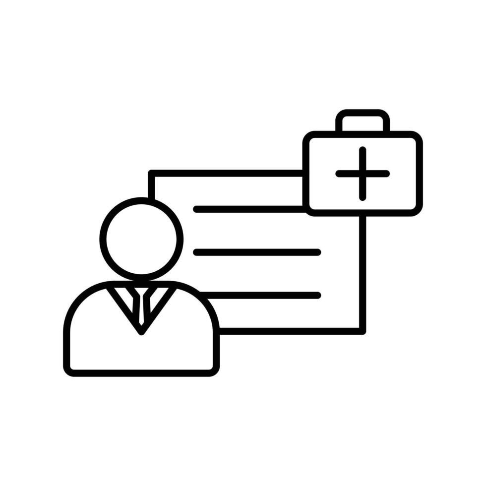 medical Prescription icon linear logo mark in black and white vector
