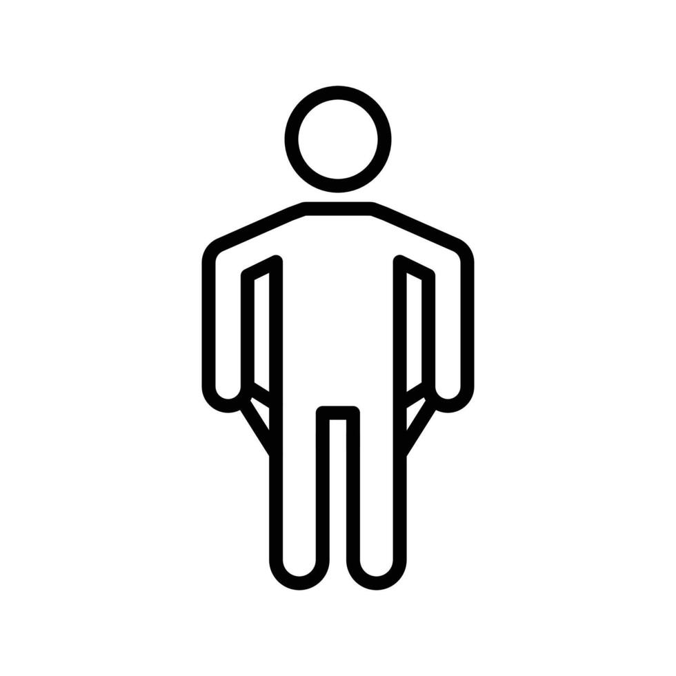 poor person empty pockets icon linear logo mark in black and white vector