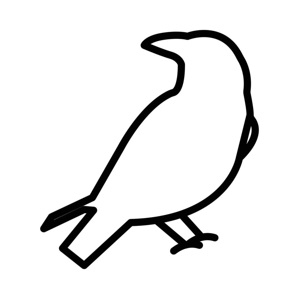 raven icon linear logo mark in black and white vector