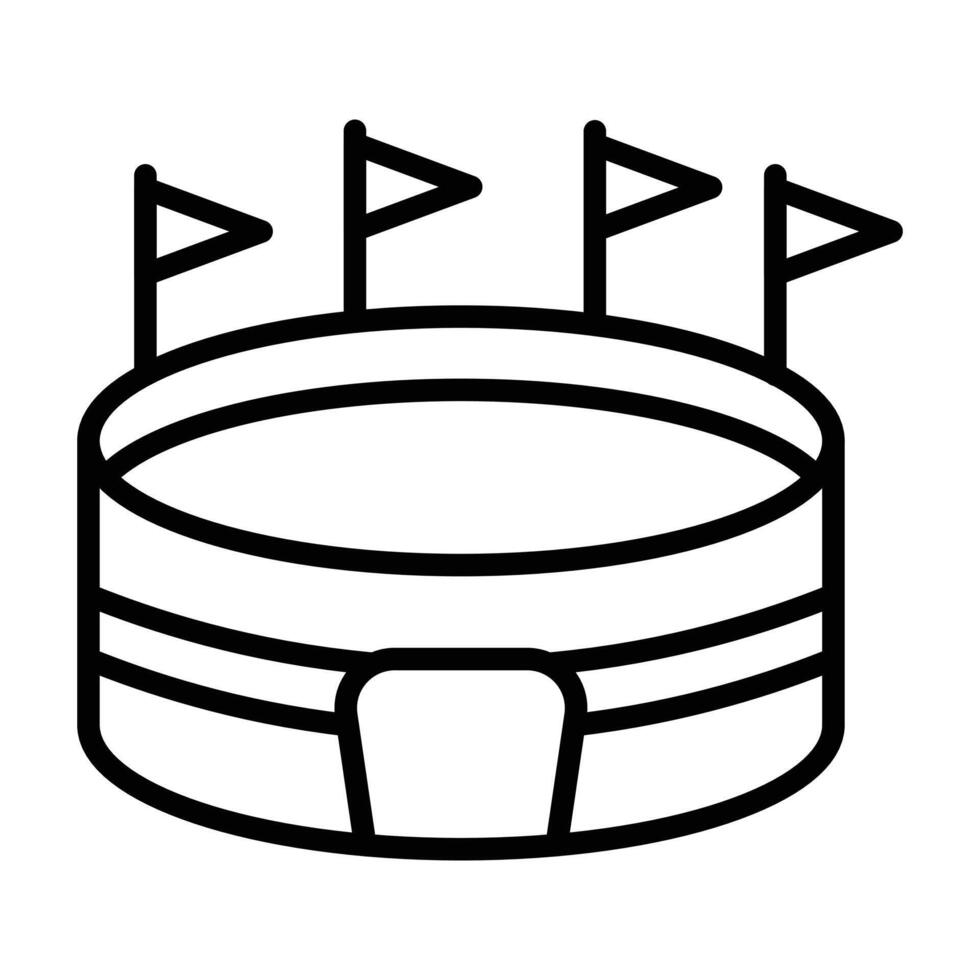 stadium icon linear logo mark in black and white vector