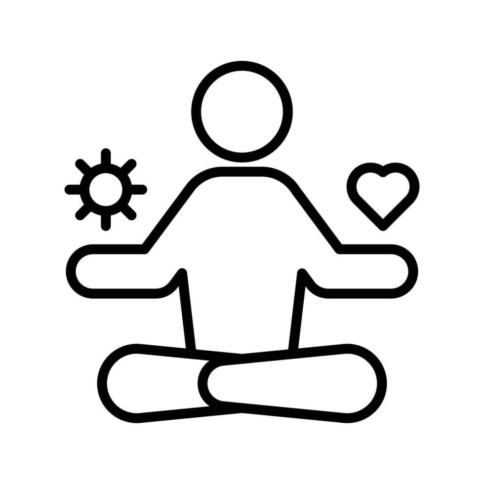 stress management icon linear logo mark in black and white vector