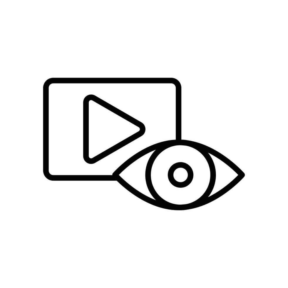 Views icon linear logo mark in black and white vector