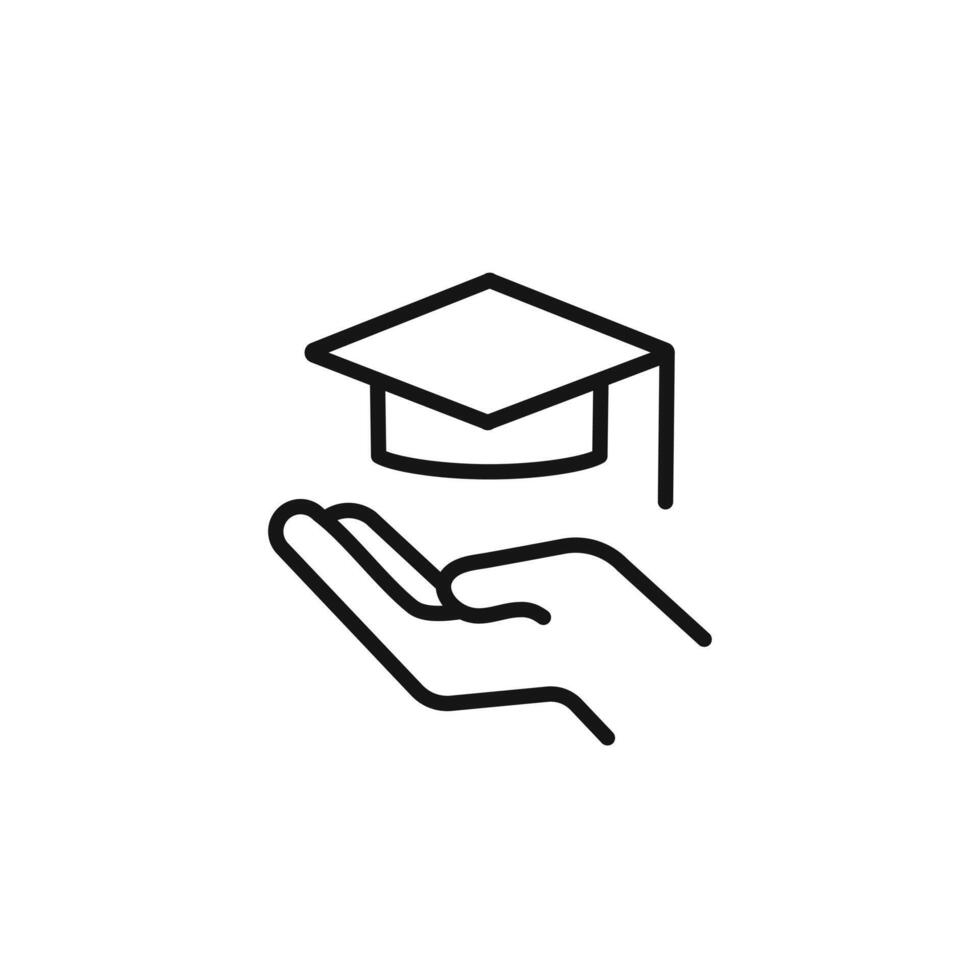 Accessible or free education icon outline collection in black and on white background vector