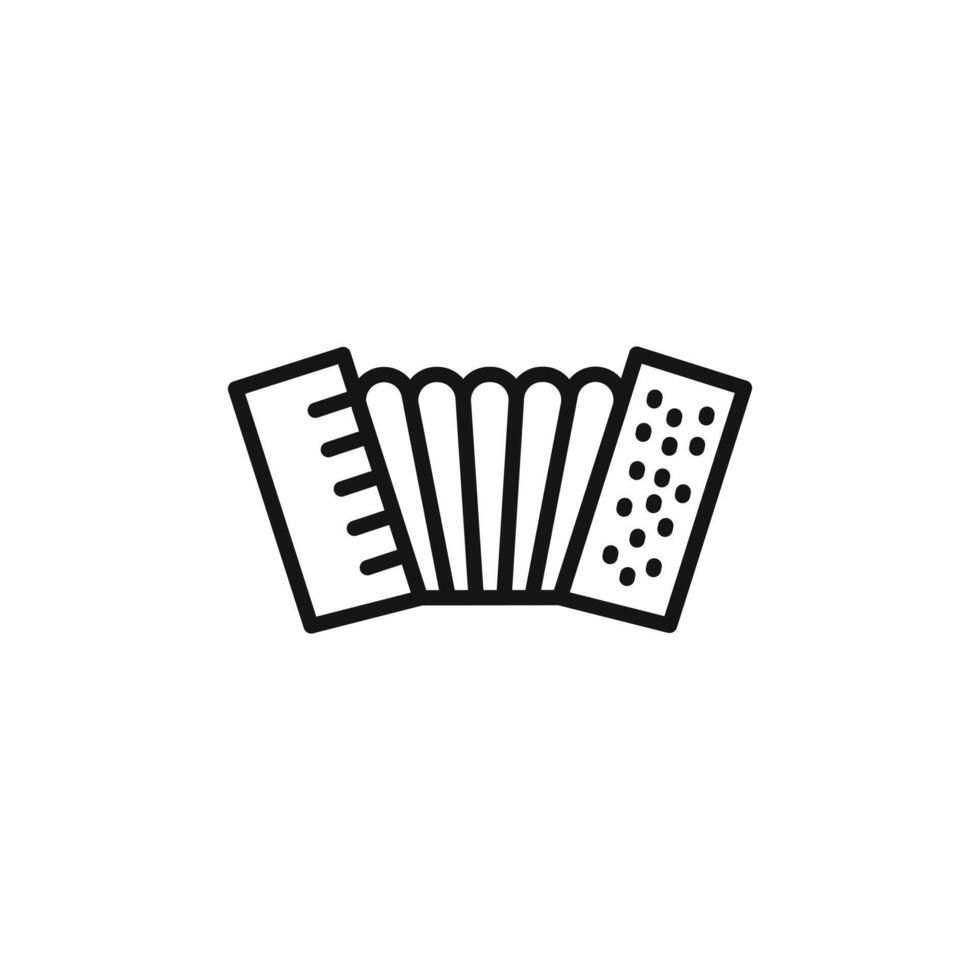 Accordion icon outline collection in black and on white background vector