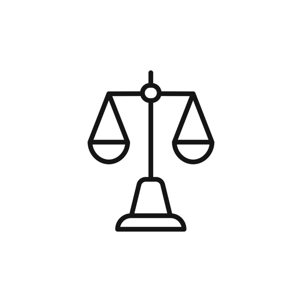 Attorney in law icon outline collection in black and on white background vector