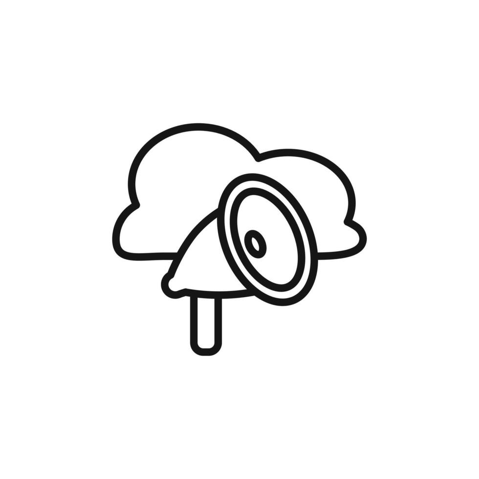 Cloud Marketing icon outline collection in black and on white background vector