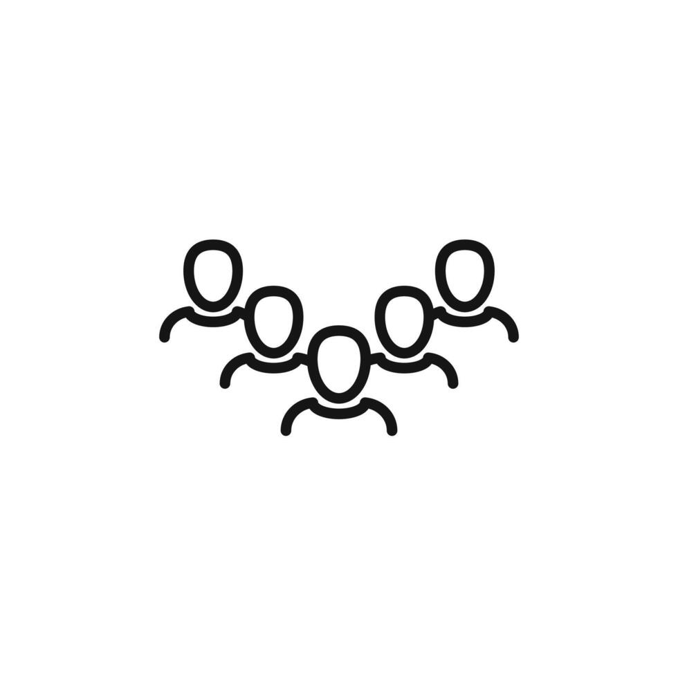 Company staff icon outline collection in black and on white background vector