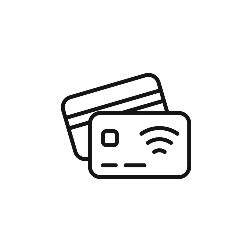 Contactless Payment icon outline collection in black and on white background vector