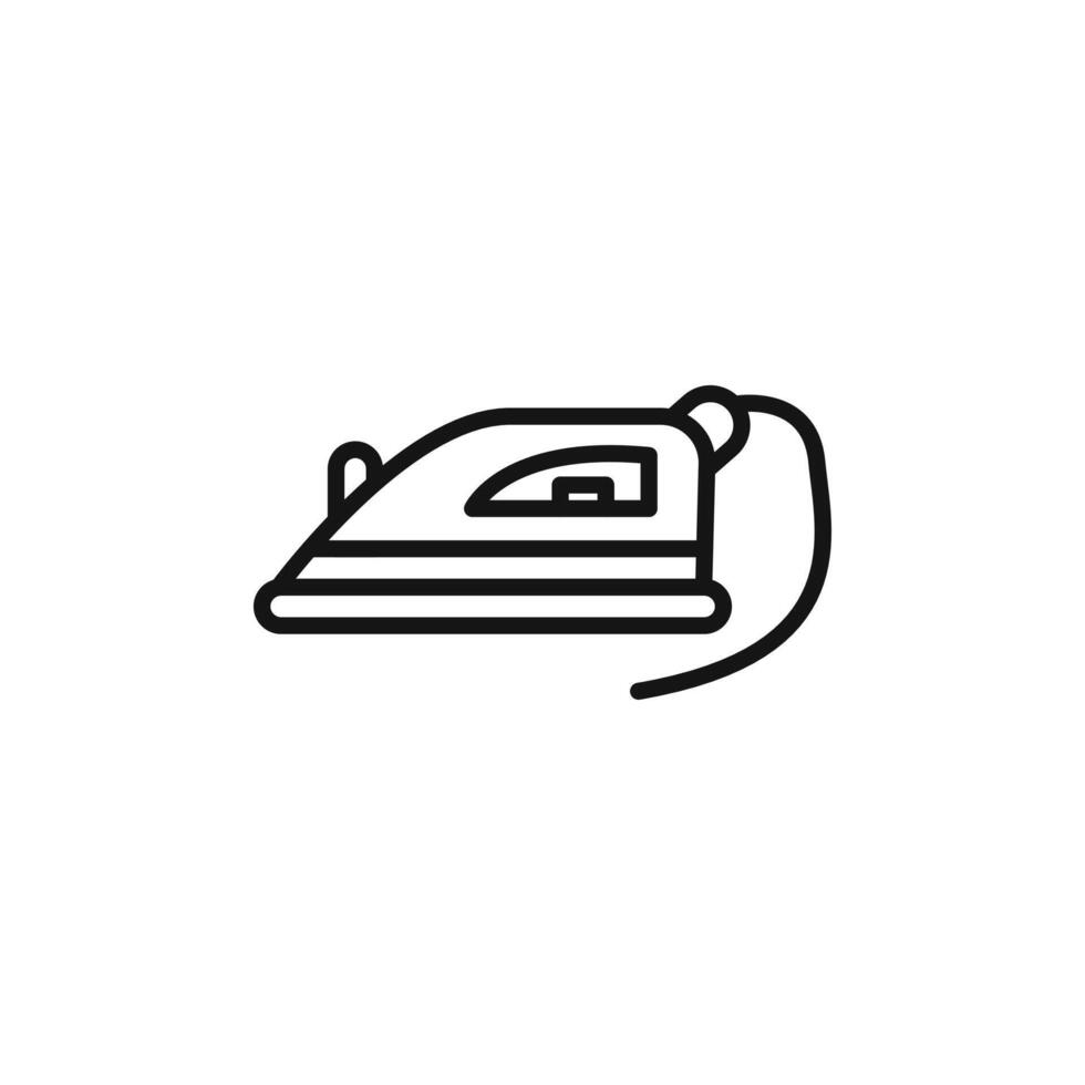 Electric Iron icon outline collection in black and on white background vector