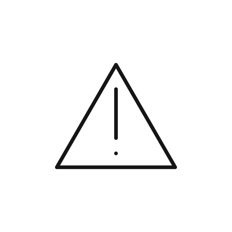 Exclamation danger icon outline collection in black and on white background vector
