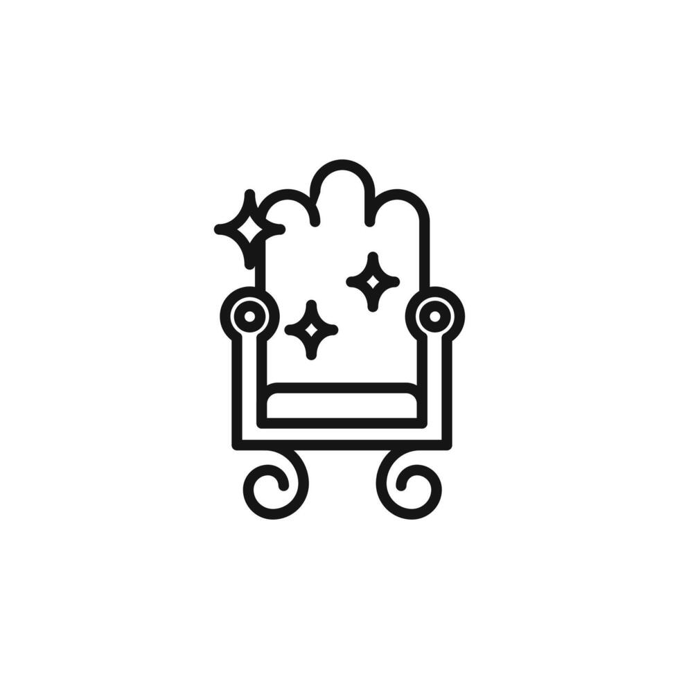 Furniture dry cleaning icon outline collection in black and on white background vector