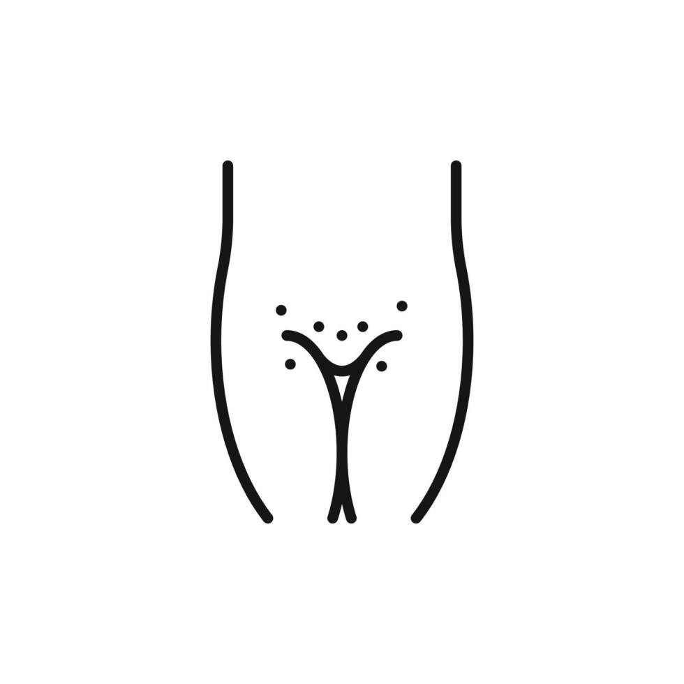 Genital rash icon outline collection in black and on white background vector