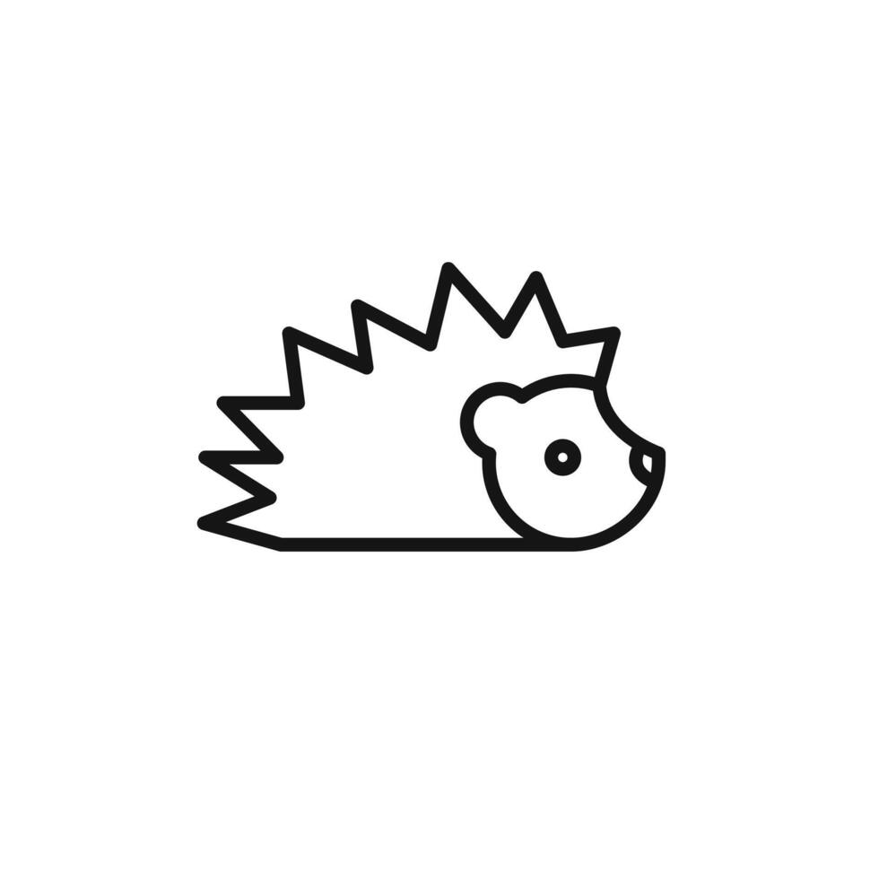 Hedgehog icon outline collection in black and on white background vector