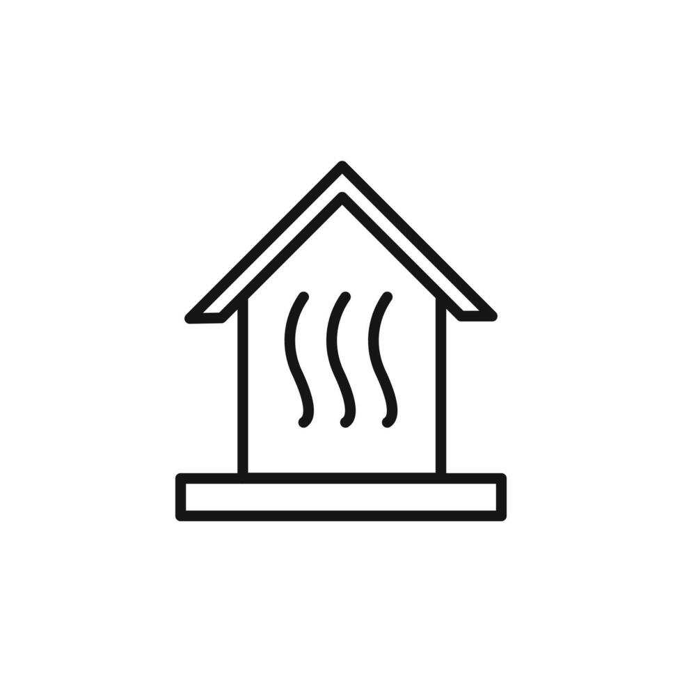House heating icon outline collection in black and on white background vector