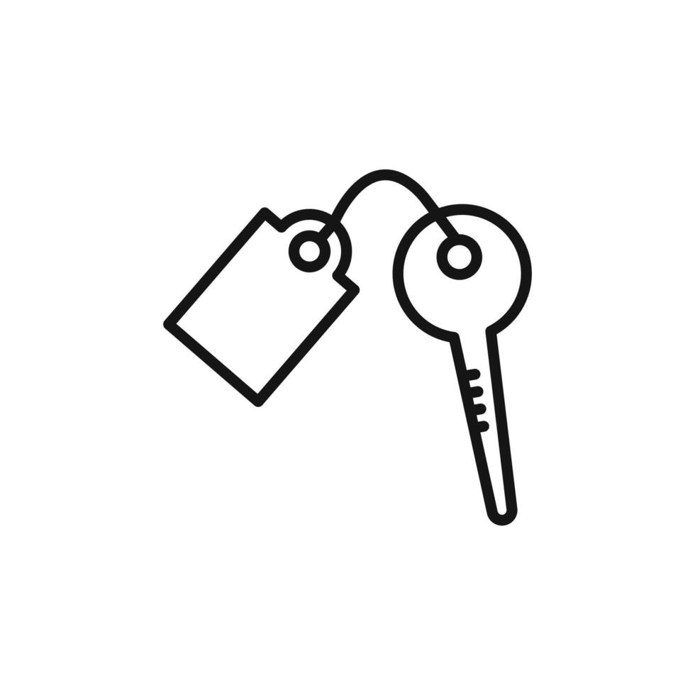 Key Chain Icon outline collection in black and on white background vector
