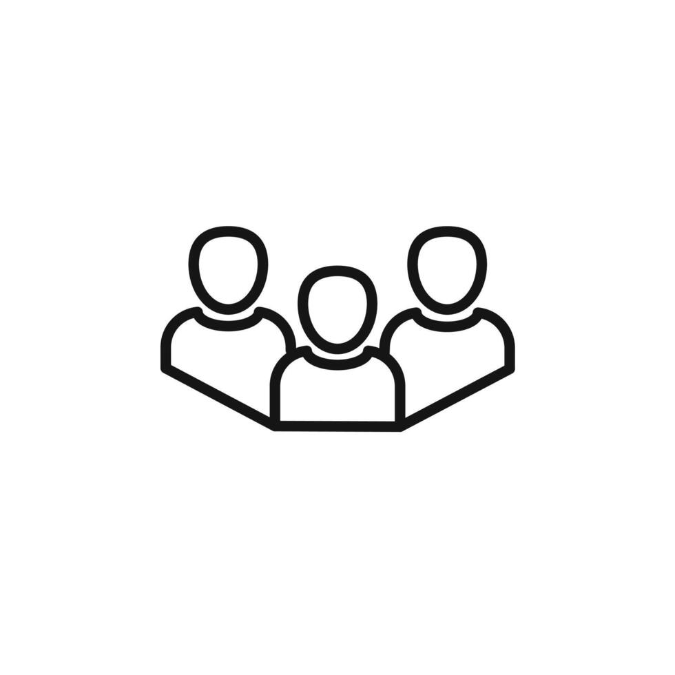 People icon outline collection in black and on white background vector