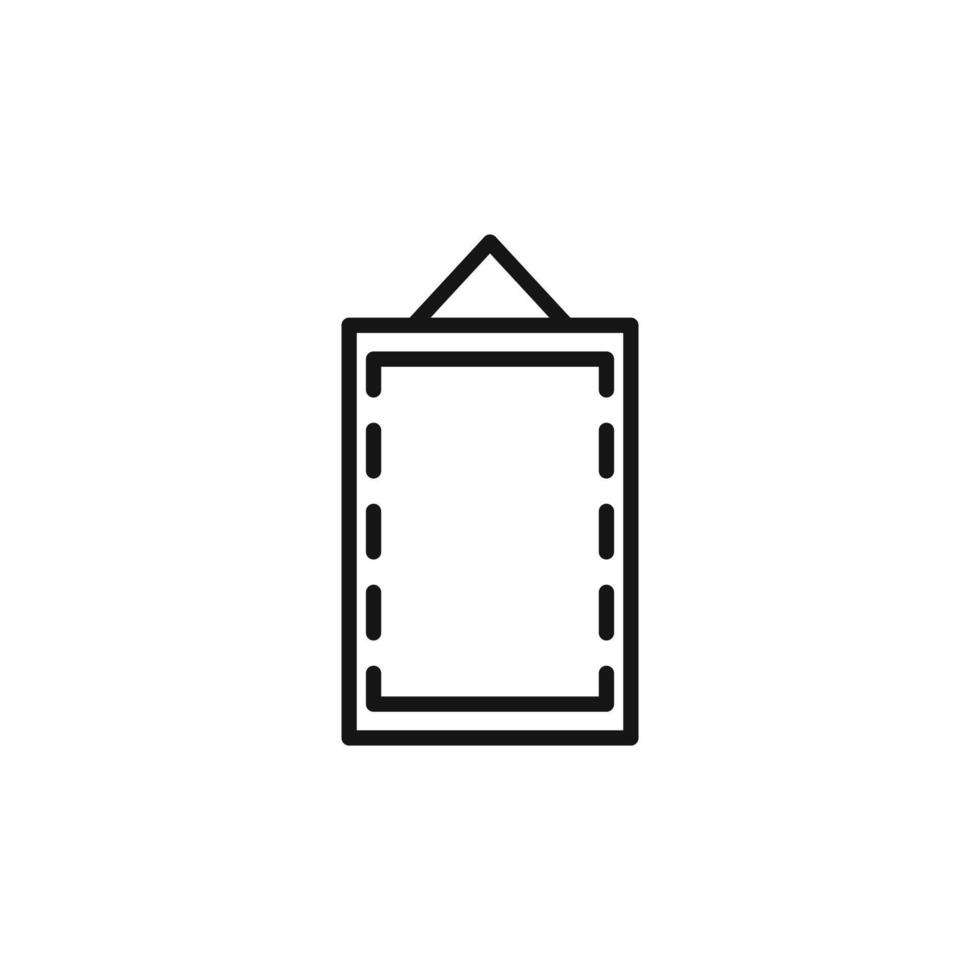 Photo frame icon outline collection in black and on white background vector
