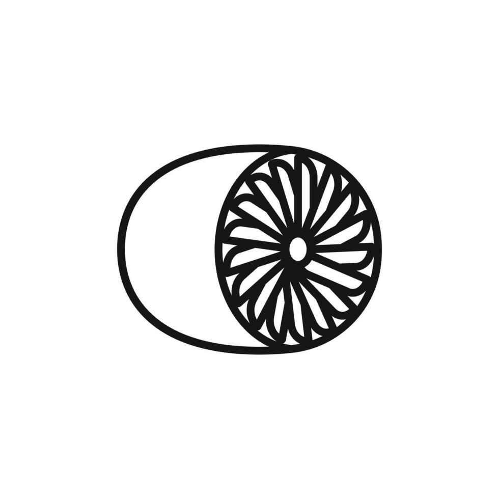 Plane turbine icon outline collection in black and on white background vector