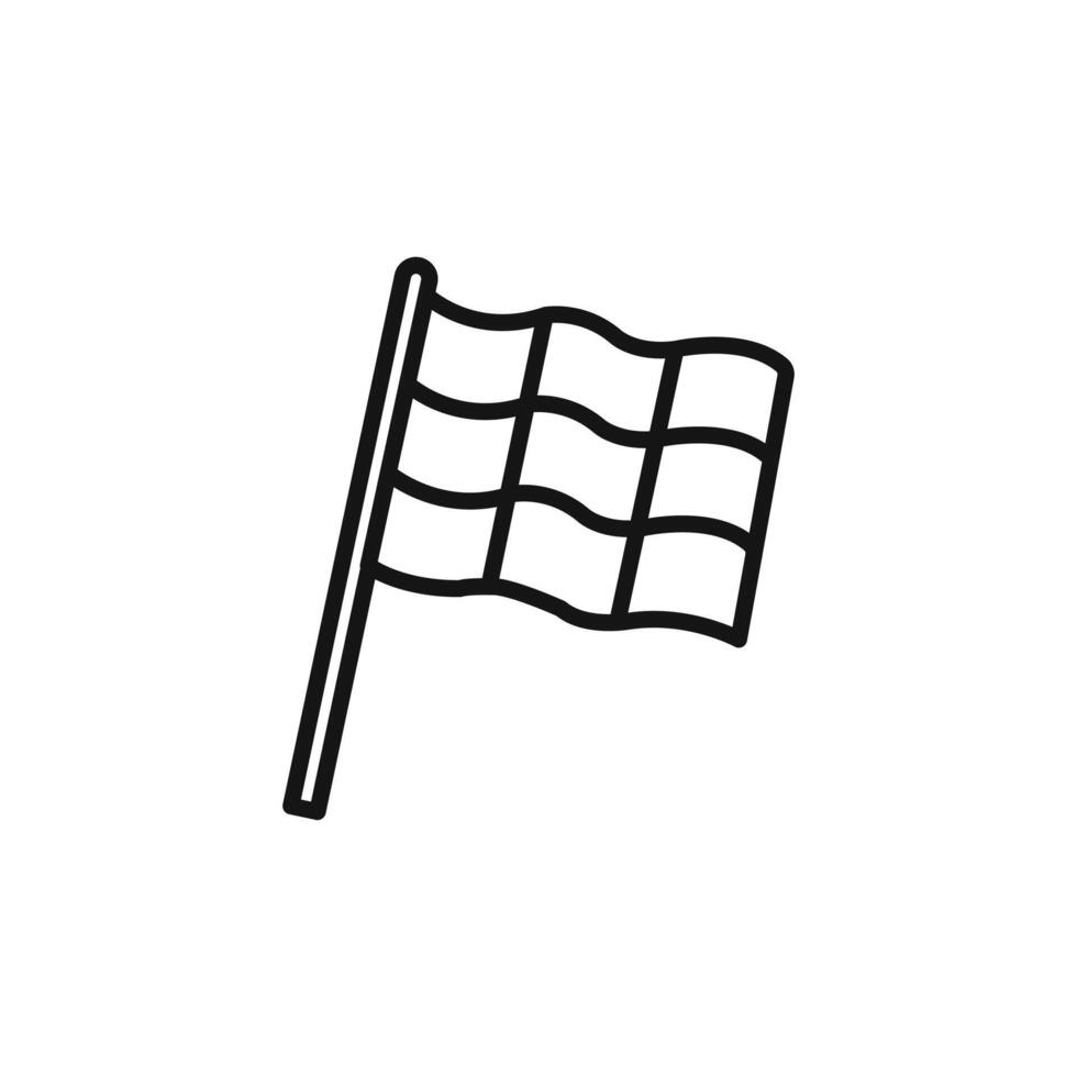 Racing flag icon outline collection in black and on white background vector