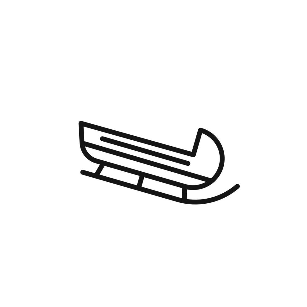 Sled icon outline collection in black and on white background vector