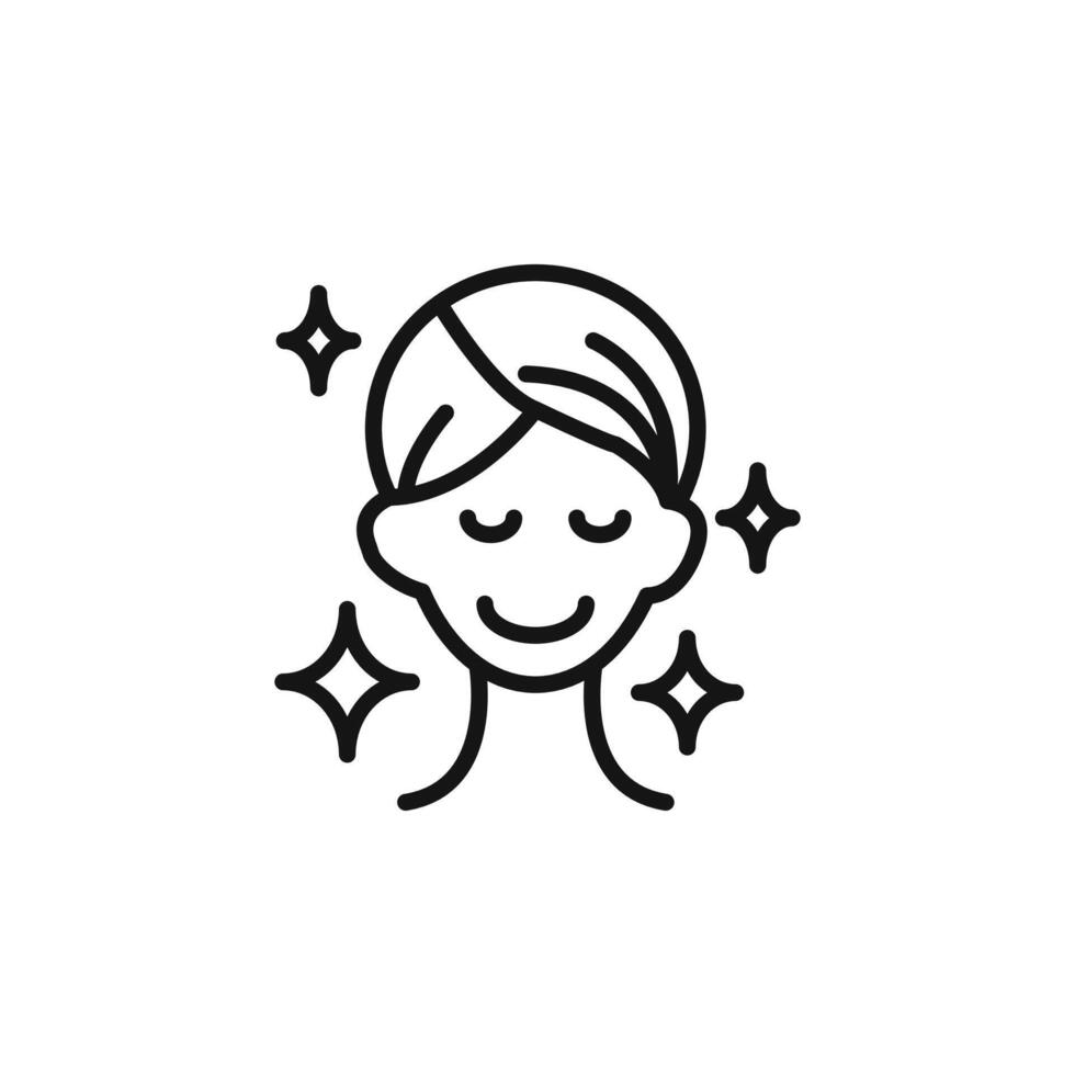 Skin care icon outline collection in black and on white background vector