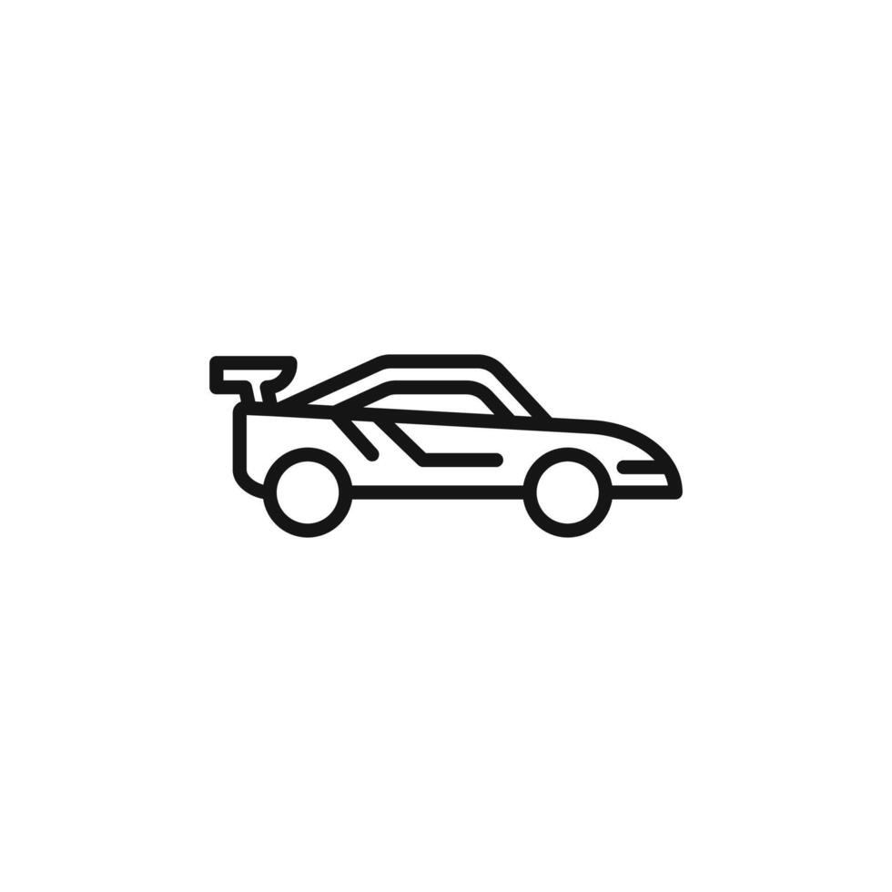 Sports Car icon outline collection in black and on white background vector