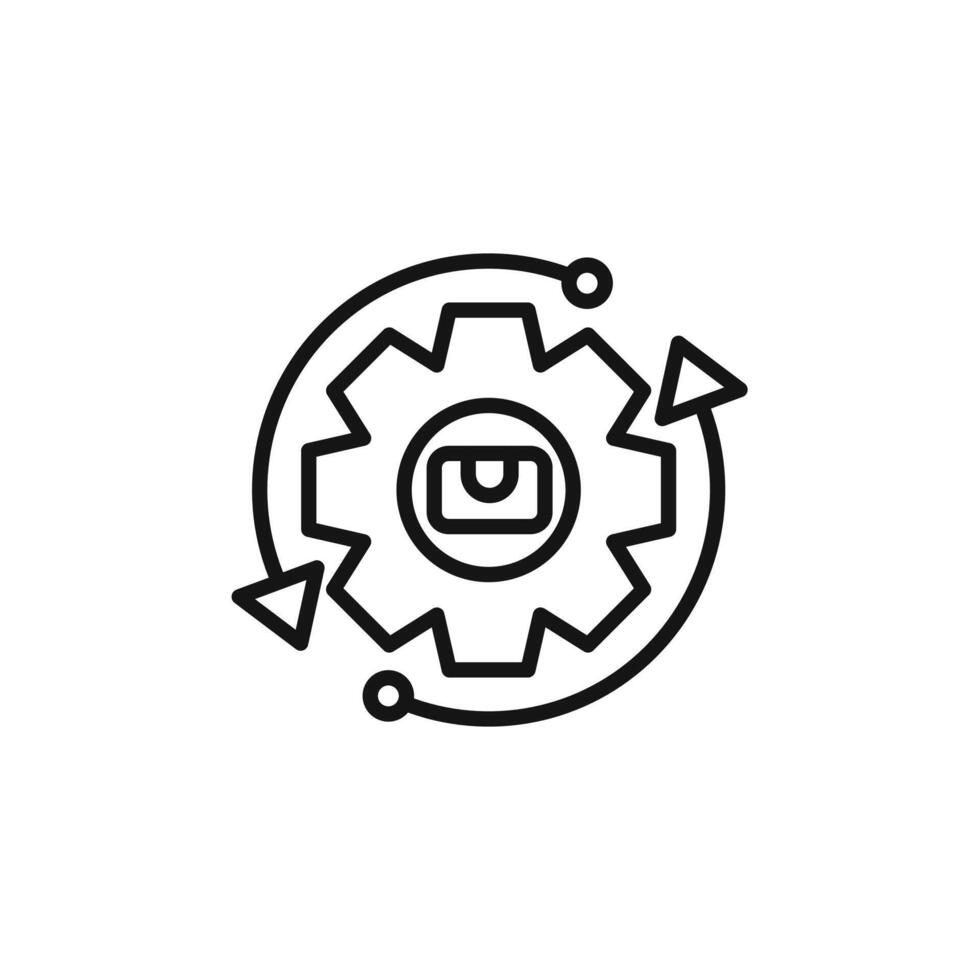 Supply chain icon outline collection in black and on white background vector