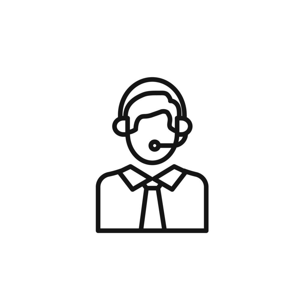 Support call service icon outline collection in black and on white background vector