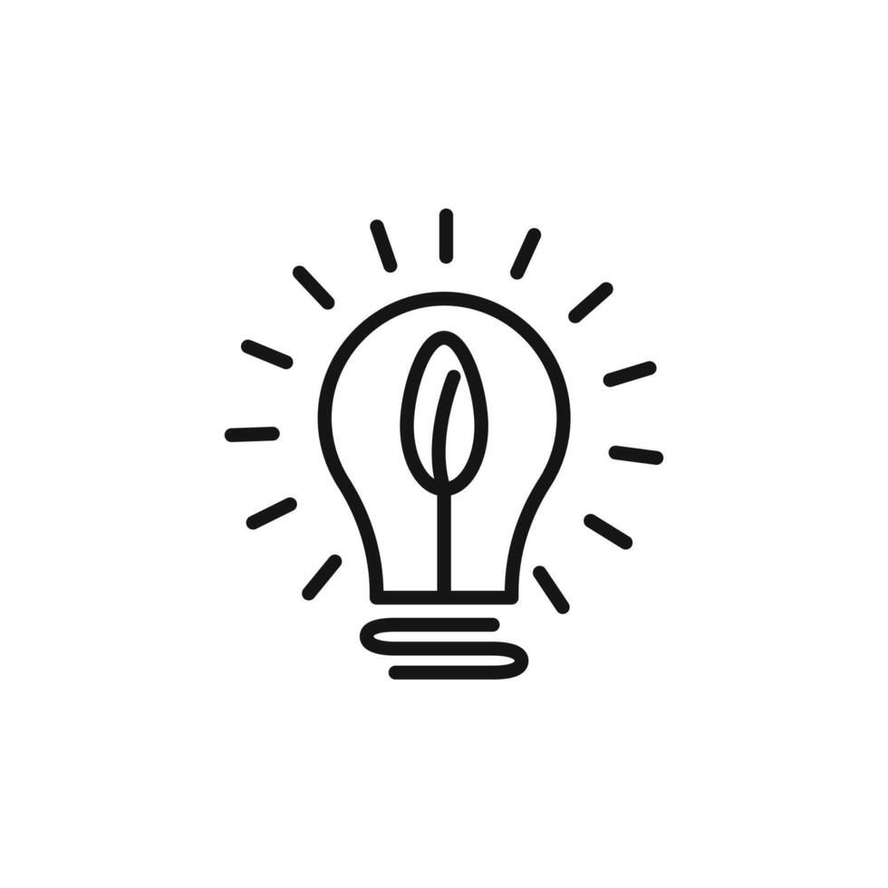 Sustainable ecological energy icon outline collection in black and on white background vector
