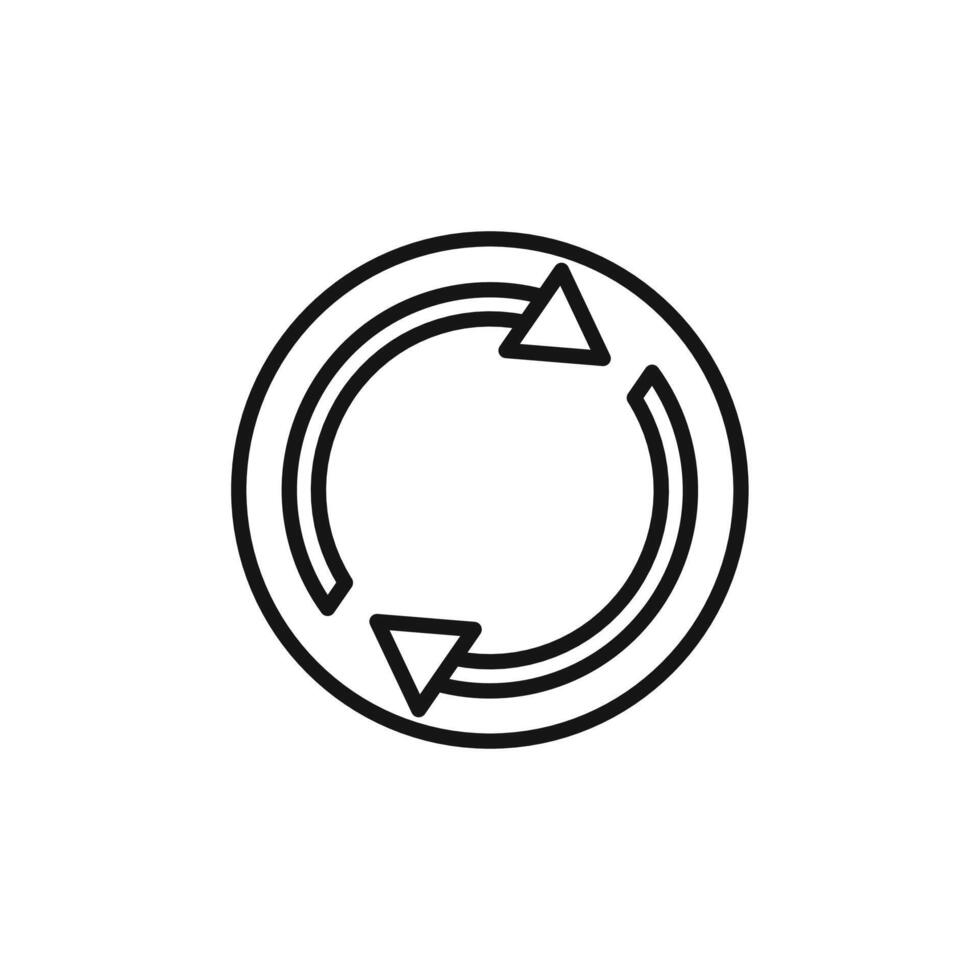 Synchronization icon outline collection in black and on white background vector
