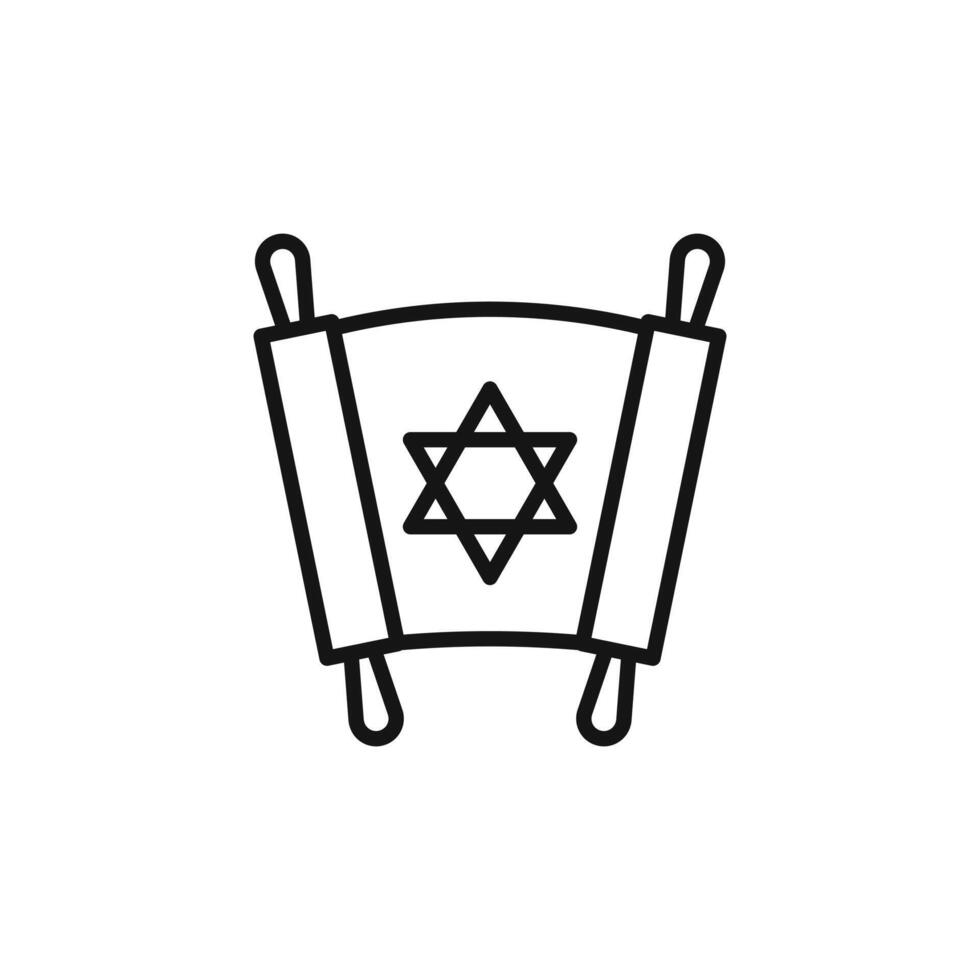 Torah icon outline collection in black and on white background vector
