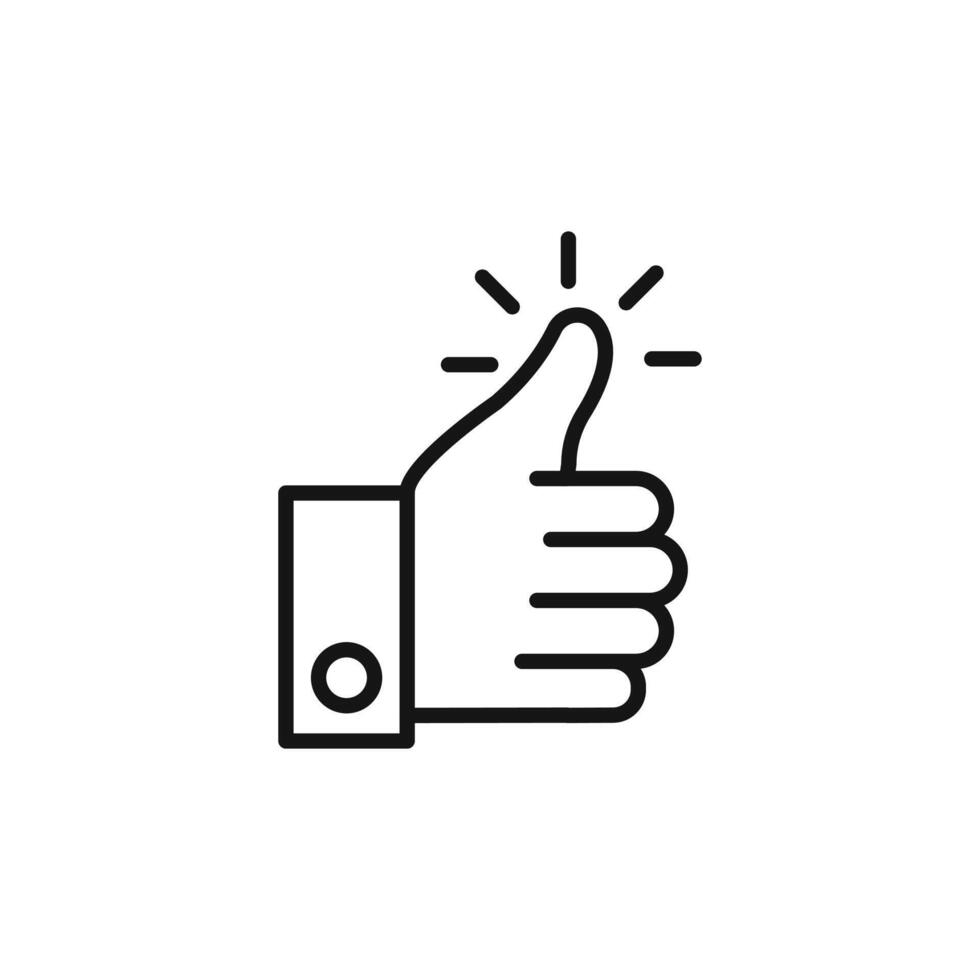 Thumbs Up icon outline collection in black and on white background vector