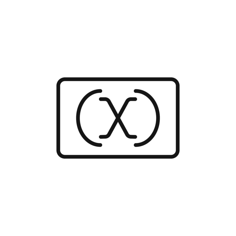 Variable symbol icon outline collection in black and on white background vector