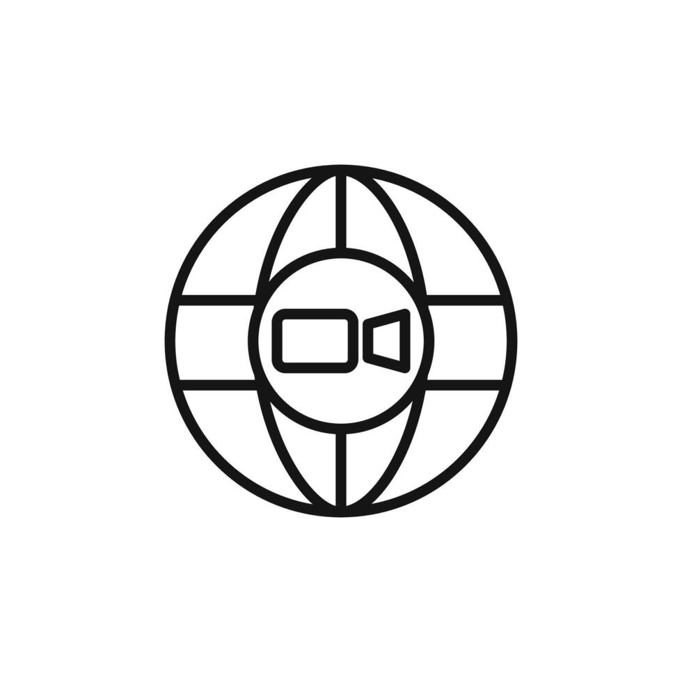 chat conference icon outline collection in black and on white background vector