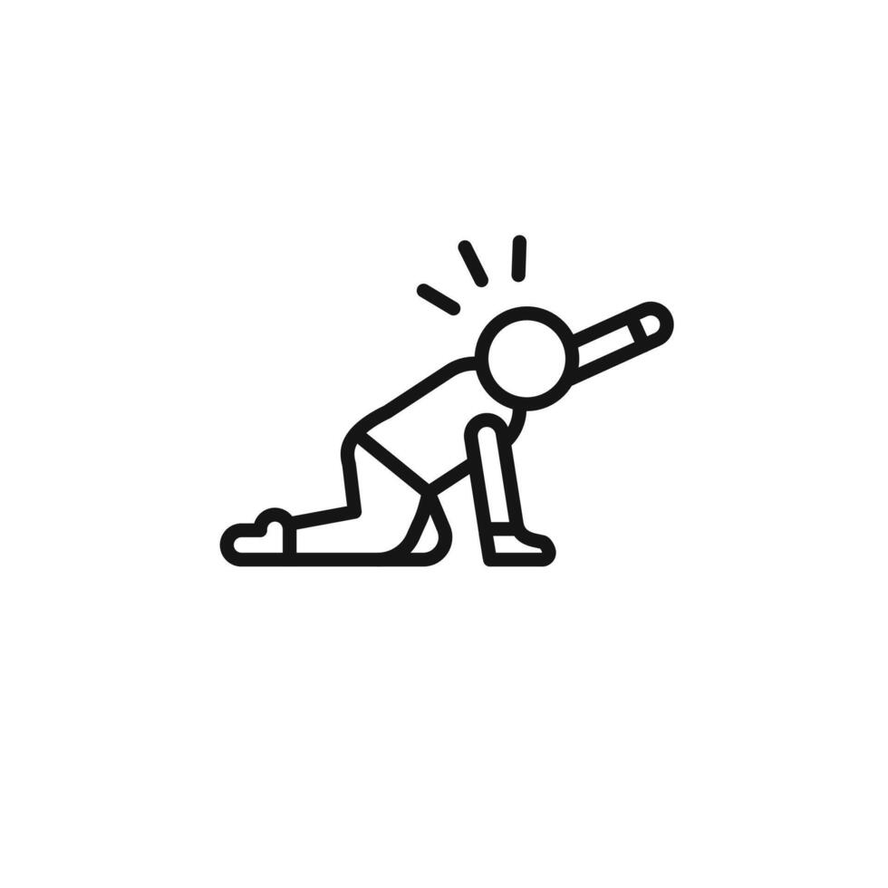 abandonment icon outline collection in black and on white background vector