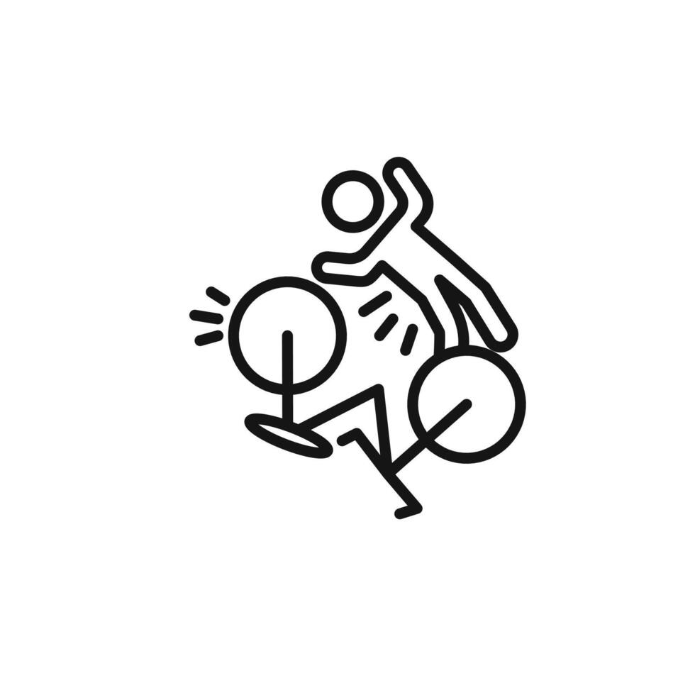 becycle accident icon outline collection in black and on white background vector