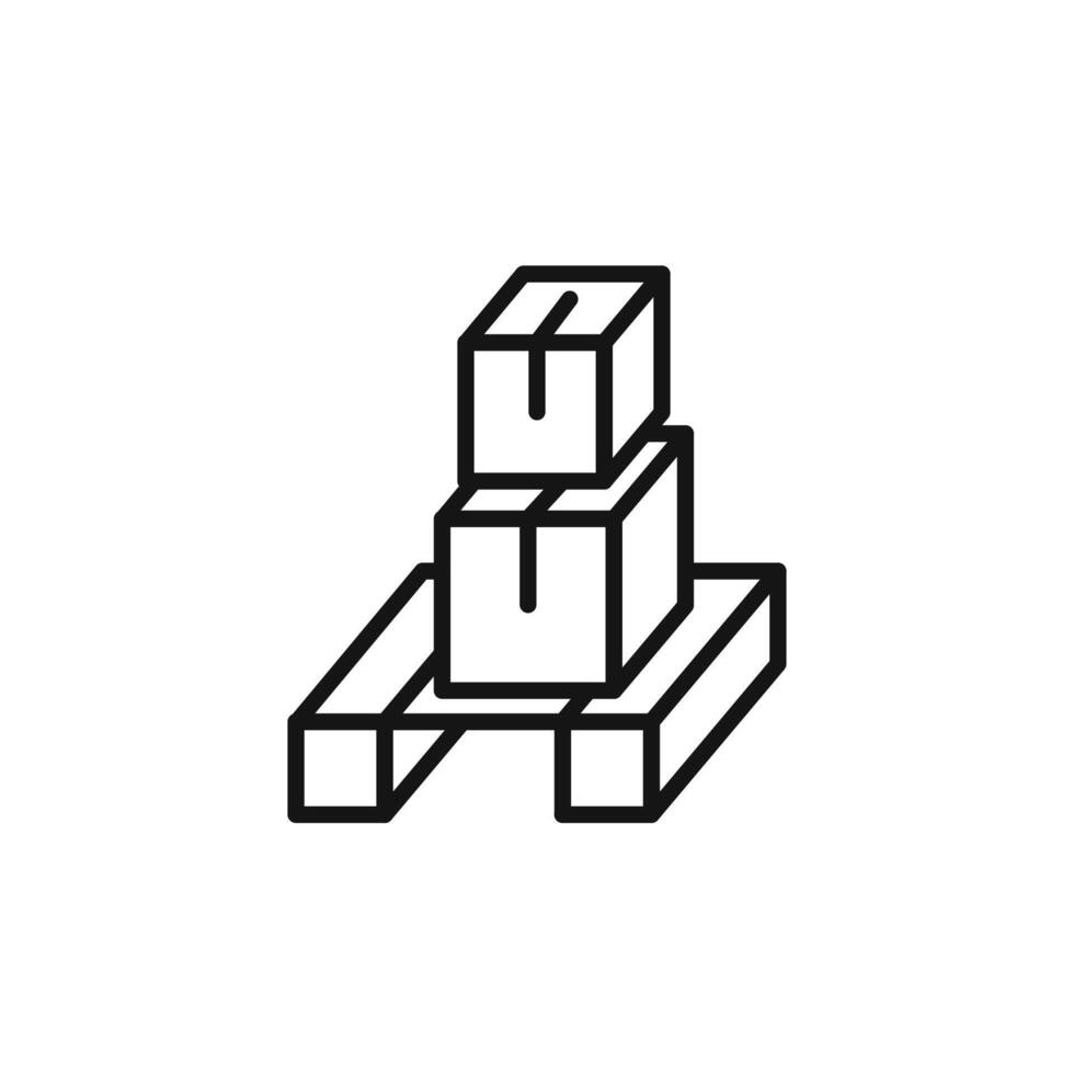 box on a pallet icon outline collection in black and on white background vector