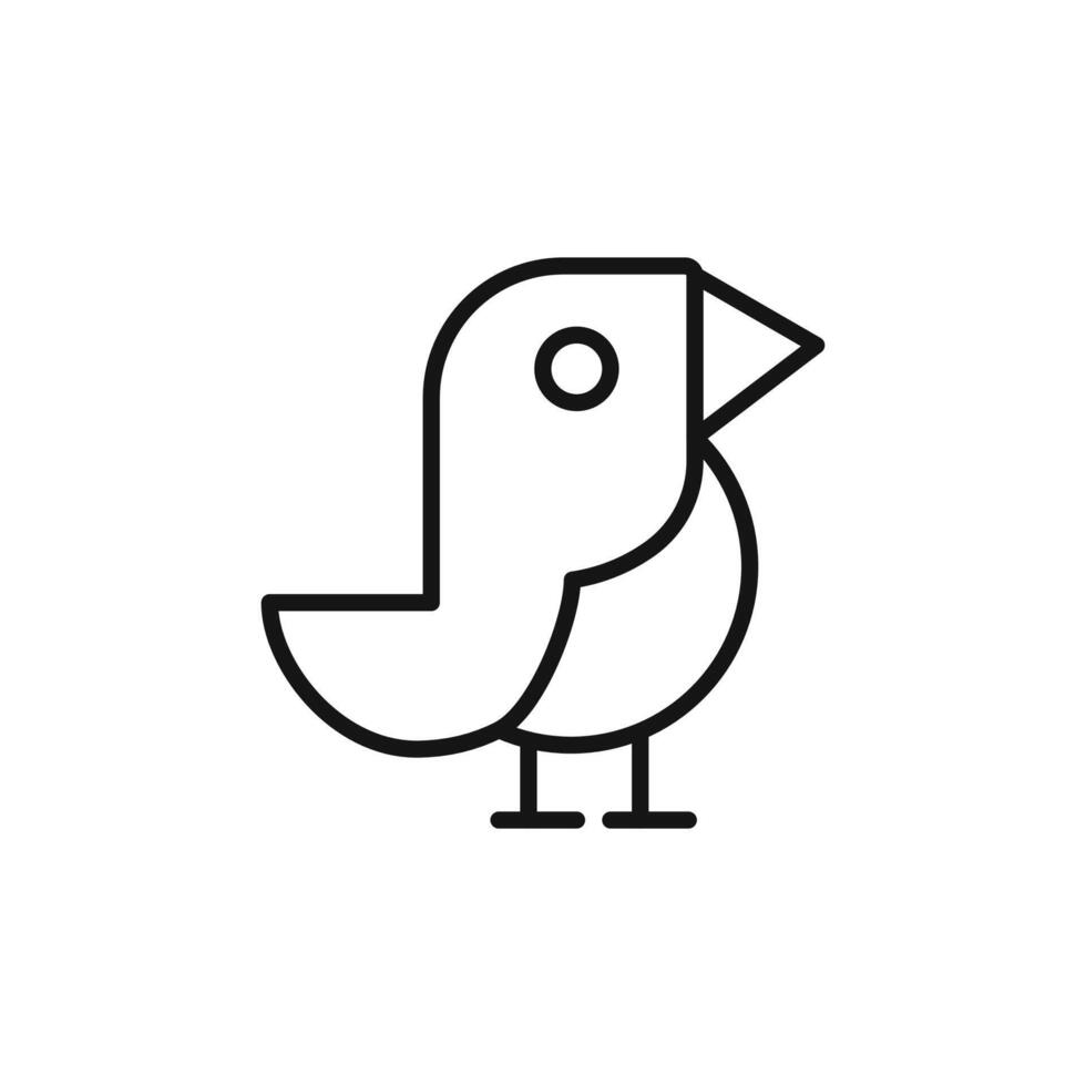 bird icon outline collection in black and on white background vector